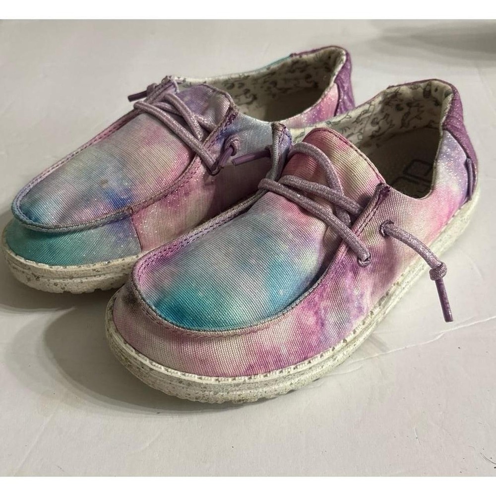 Hey Dude Wendy Unicorn Dreamer Tie Dye Slip On Shoes (Sz. Y2)